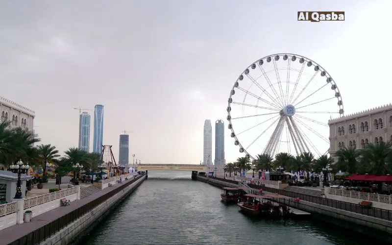 25 Best Places To Visit In Sharjah For Tourists In 2026 Al qasba canal and ferris wheel