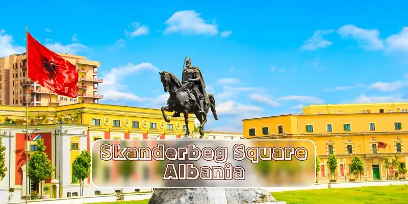 Skanderbeg monument in central tirana, albania