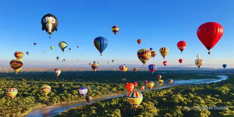 Hot air balloons at the albuquerque international balloon fiesta in new mexico