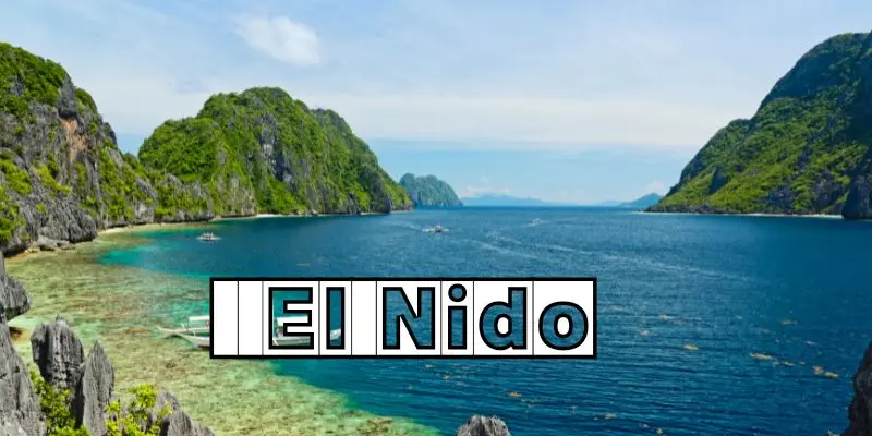 Tropical islands and clear blue sea in el nido, palawan