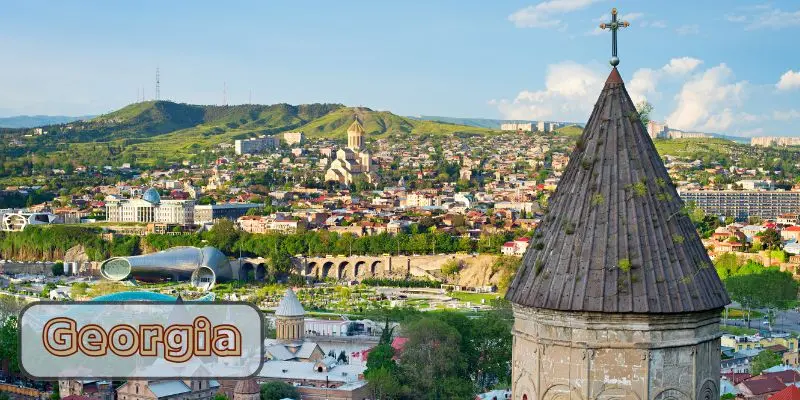 Narikala fortress overlooking tbilisi, georgia