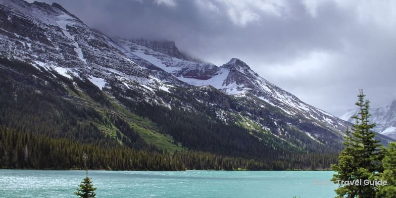 Glacier national park in montana with rugged mountains and alpine landscape