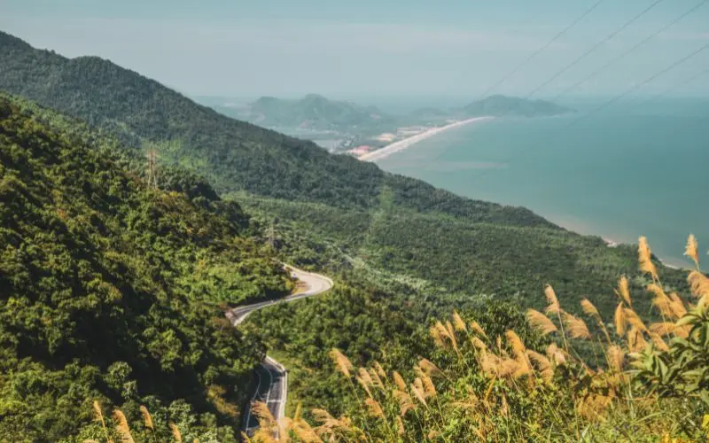 Scenic hai van pass coastal road vietnam