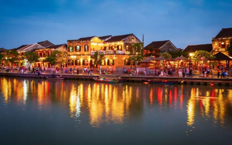 Hoi an ancient town lantern streets in vietnam