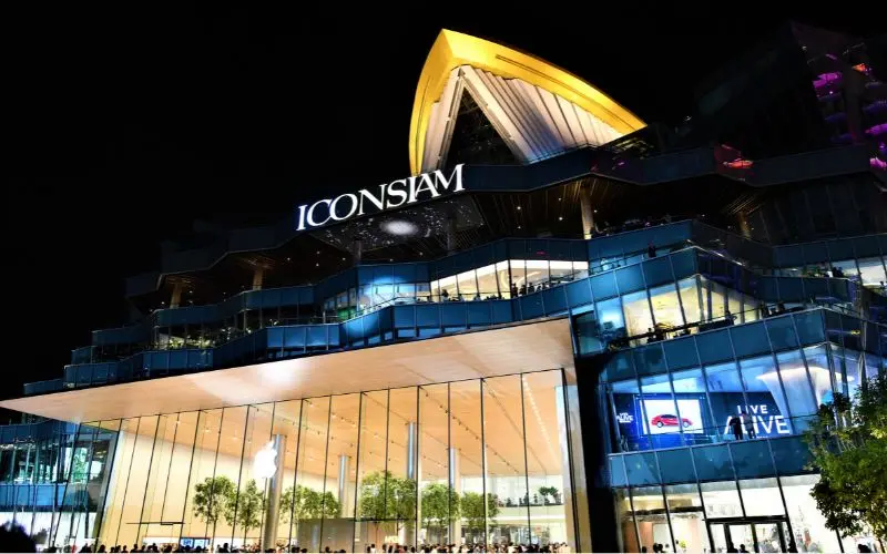 Riverside view of iconsiam shopping destination in bangkok, thailand