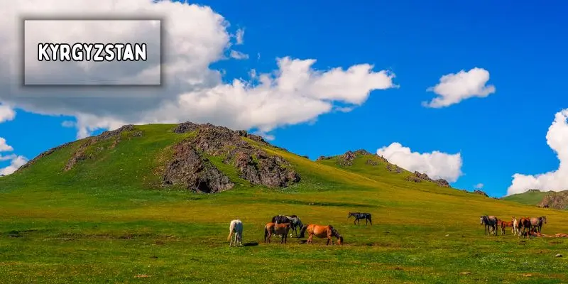 Dramatic mountain landscape in kyrgyzstan, central asia