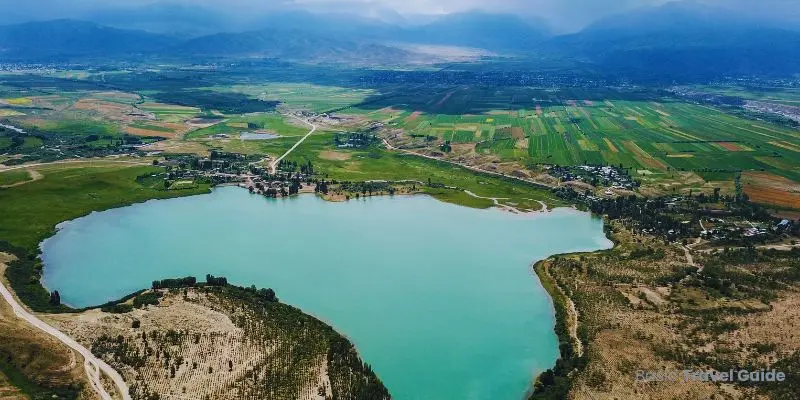 Scenic mountains and valleys in kyrgyzstan with lush greenery