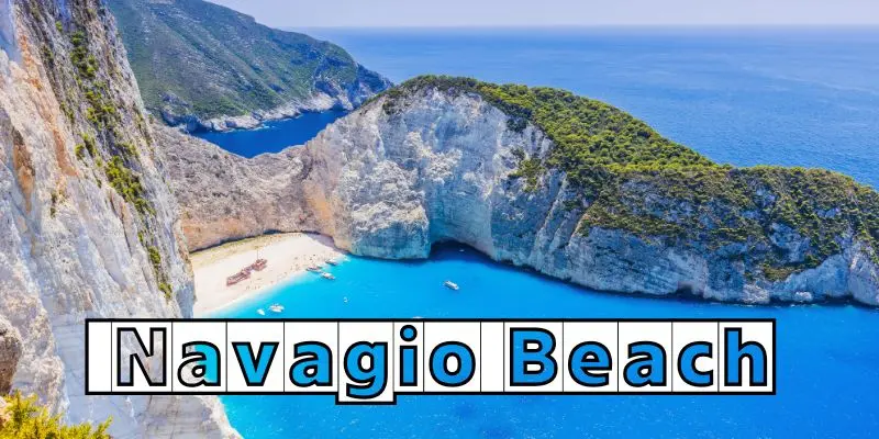 View of navagio beach from the cliff lookout