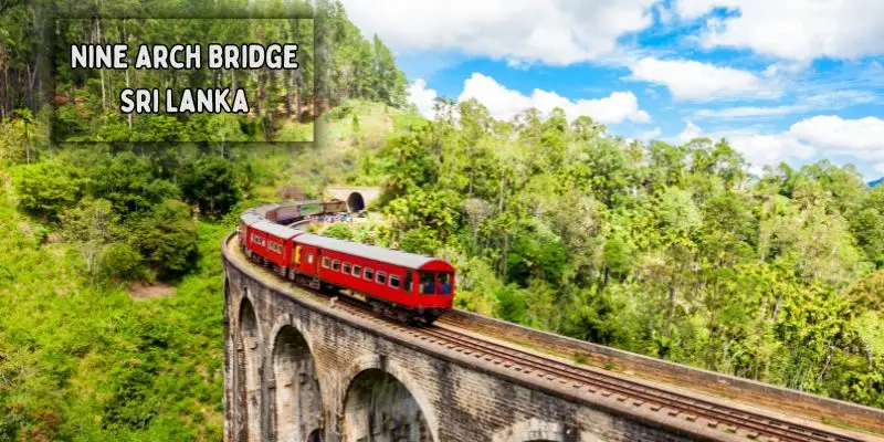 Nine arch bridge surrounded by lush green hills in ella, sri lanka