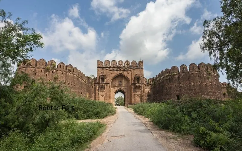 Stone walls of rohtas fort in punjab