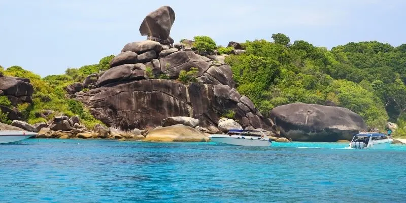 Tropical beach at the similan islands in thailand