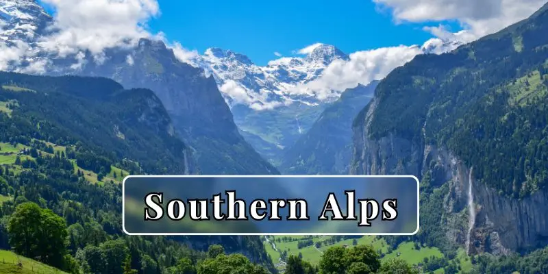 Snow-capped southern alps in new zealand