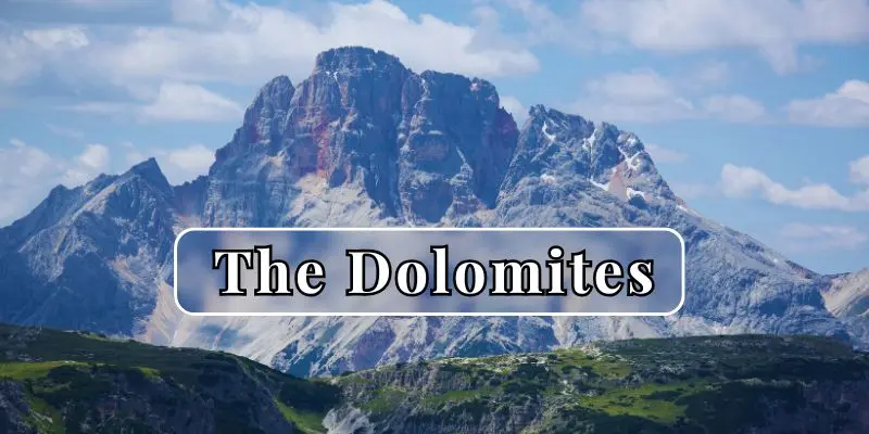 The dolomites mountain range with sharp rocky pinnacles