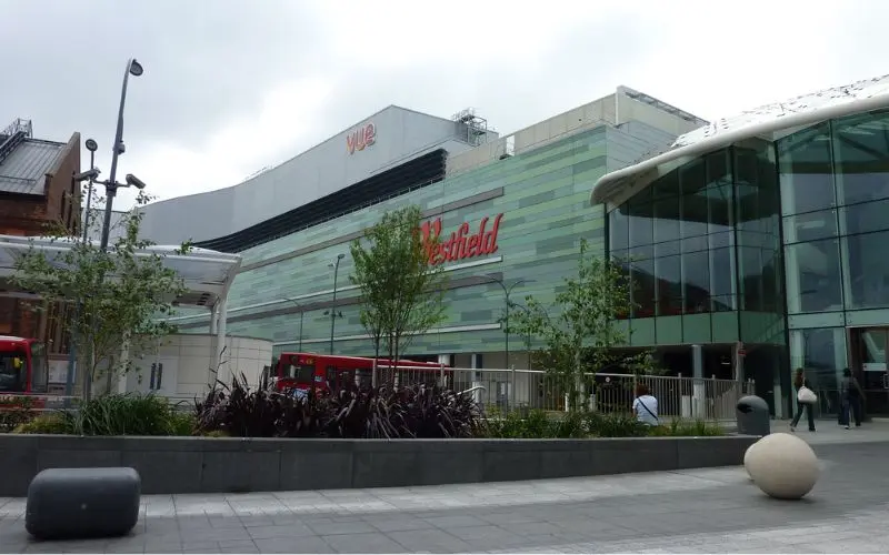 Europe’s largest shopping mall westfield london exterior view in white city