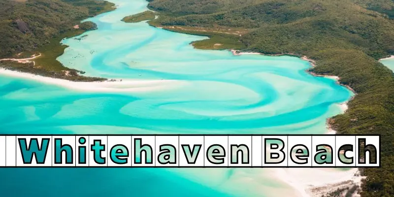 Whitehaven beach in australia with white sand and turquoise water