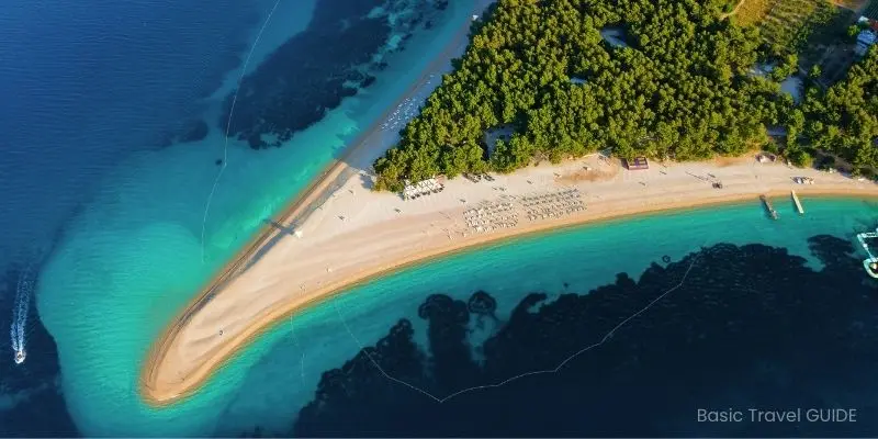 Zlatni rat beach, on  brac island, croatia