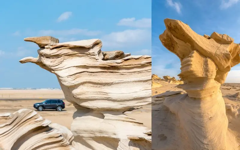 Al wathba fossil dunes abu dhabi natural rock formations desert landscape sunset view