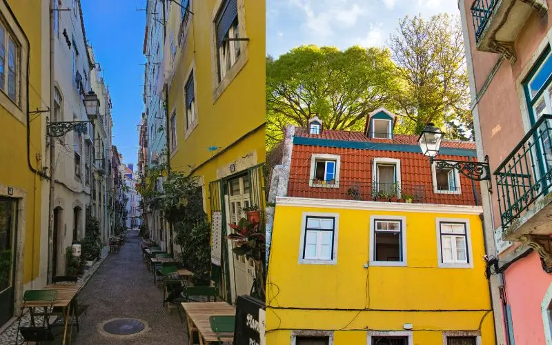 The Best Things To Do In Lisbon Portugal In One Trip Narrow cobblestone streets and colorful buildings in lisbon's alfama district