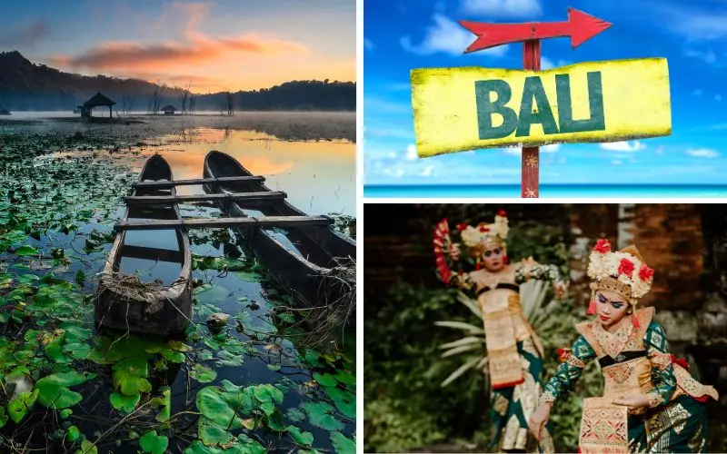 Scooter and local transportation options used for getting around bali
