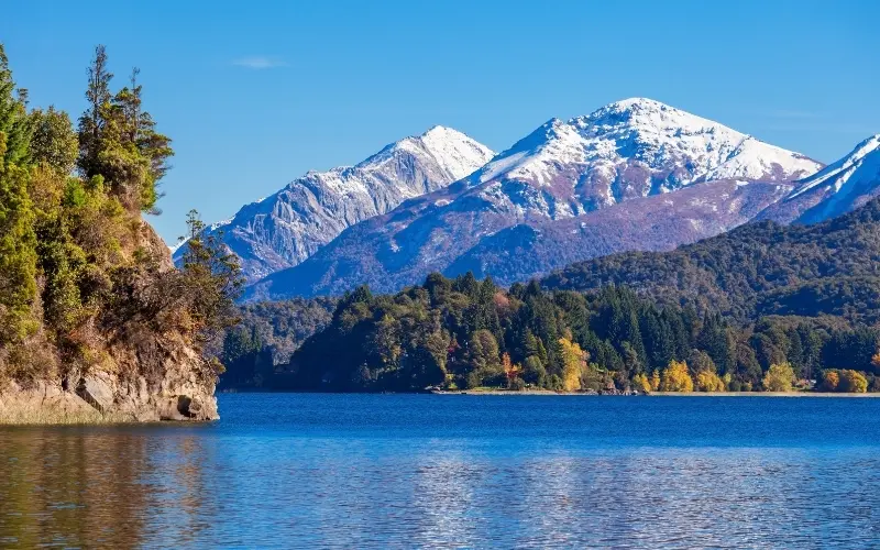 Lake and mountain scenery in bariloche, argentina