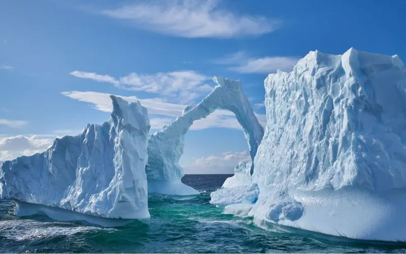 Best time to visit antarctica with glaciers and icebergs in the background