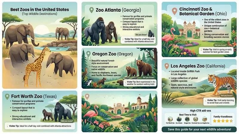 Best Zoos In The United States: Top 25 Must-Visit Parks Kids Will Love Best zoos in the united states infographic image