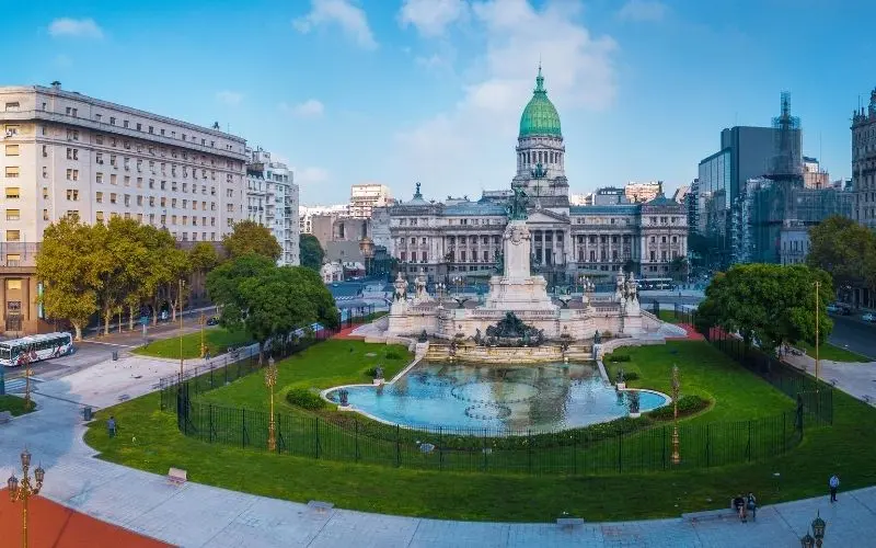 Buenos aires city skyline and historic architecture in argentina
