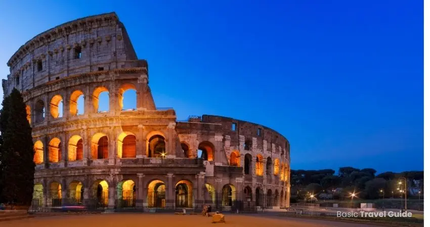 The historic colosseum amphitheater in rome, italy