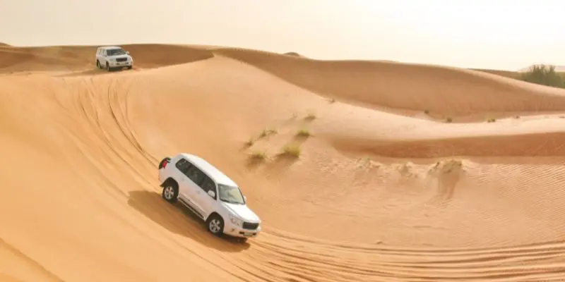 Dune bashing in abu dhabi desert safari