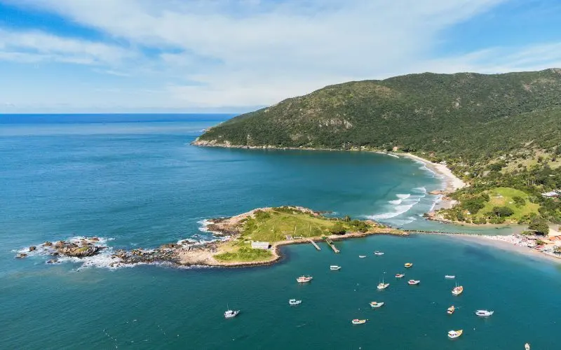 Florianopolis beach and coastal landscape in brazil