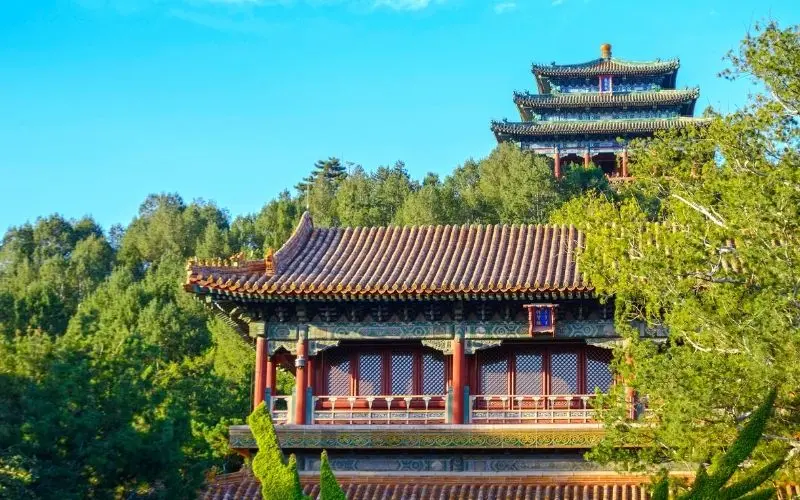Jingshan park forbidden city view