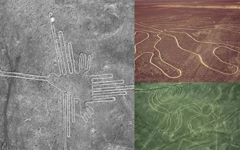 Nazca lines ancient geoglyphs in peru desert