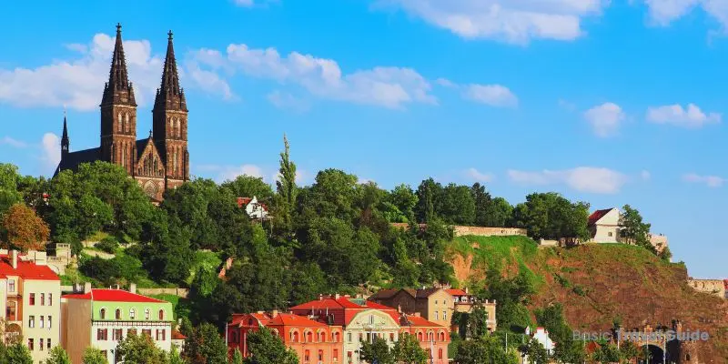 Prague castle landmark with medieval architecture and city skyline