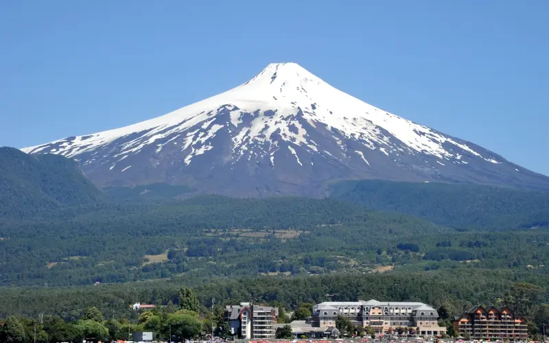 Villarrica volcano overlooking pucón chile
