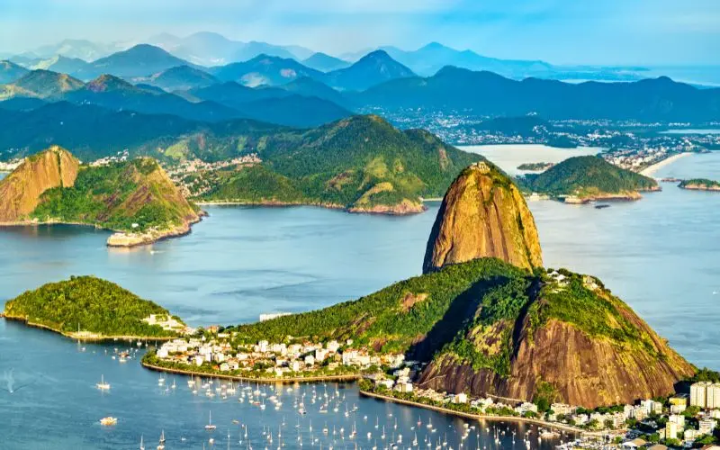 Rio de janeiro with sugarloaf mountain and the coastline