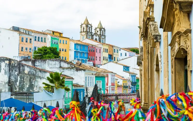 Colorful historic streets of salvador, brazil