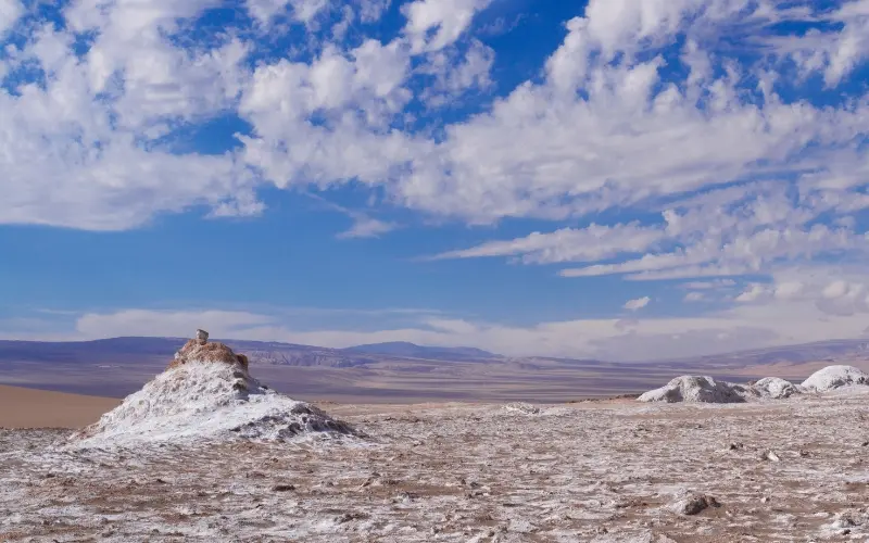 San pedro de atacama surrounded by desert landscape in chile