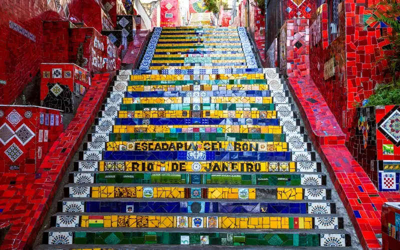 Colorful selarón steps in rio de janeiro