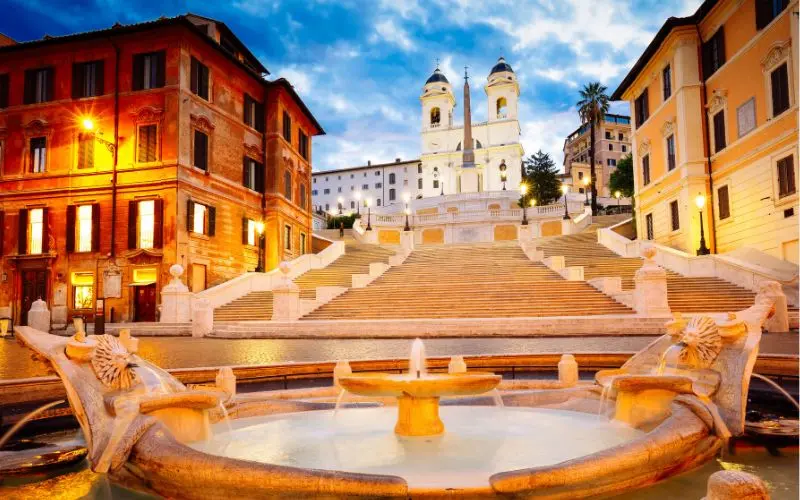 Spanish steps at piazza di spagna in the historic center of rome