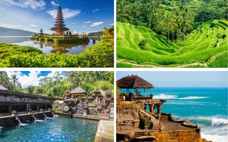Sunny day in bali during the dry season