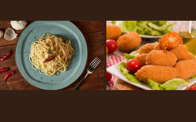 Traditional roman dishes including pasta and local italian cuisine
